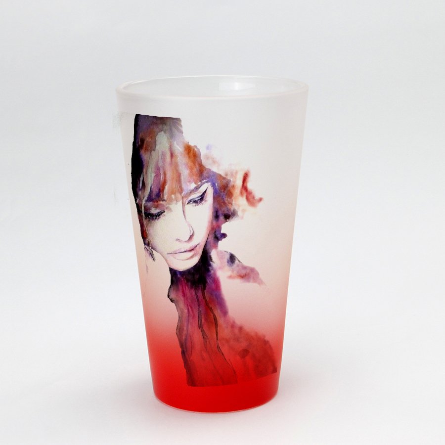 Sublimation Frosted Glasses Gradient cup Colorful Rainbow Series Cups Glass Cup Drinking Cone Mug 17oz