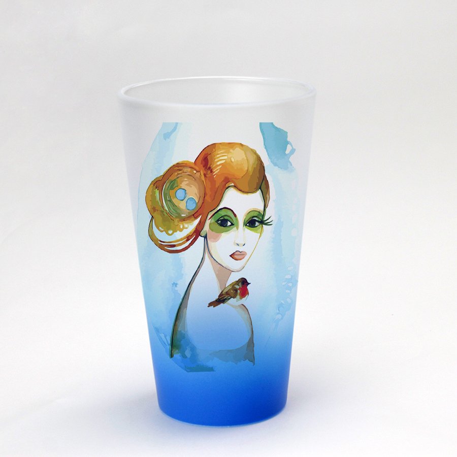 Sublimation Frosted Glasses Gradient cup Colorful Rainbow Series Cups Glass Cup Drinking Cone Mug 17oz