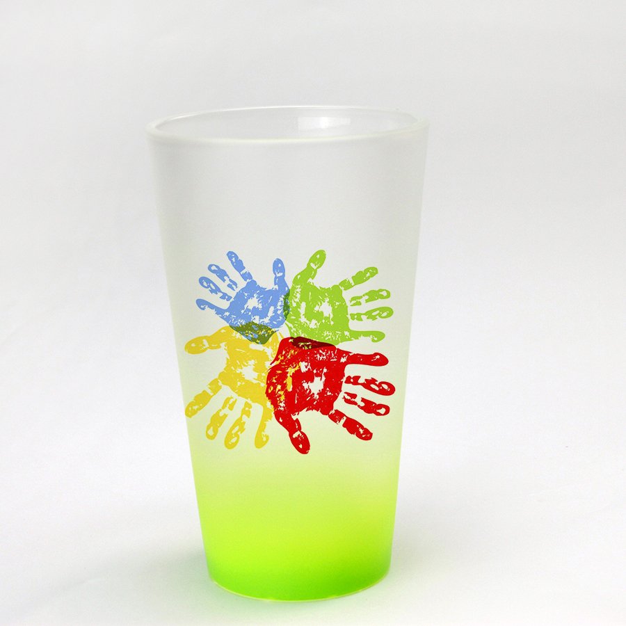 Sublimation Frosted Glasses Gradient cup Colorful Rainbow Series Cups Glass Cup Drinking Cone Mug 17oz