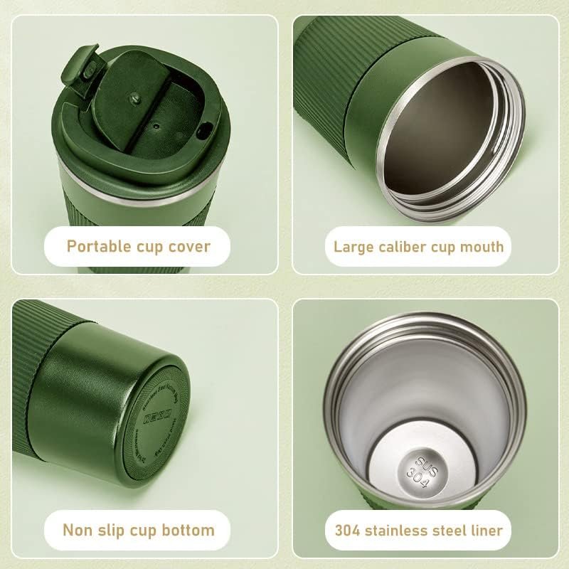 Reusable 500 ml coffee cup wide mouth water bottle silicone sleeve for vacuum flask thermos termos double wall office travel mug