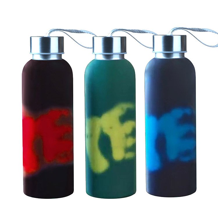 Color Changing Bottle Customized Color Hand Temperature Discoloration Color Changing Stainless Steel Water Bottle Tumbler cup