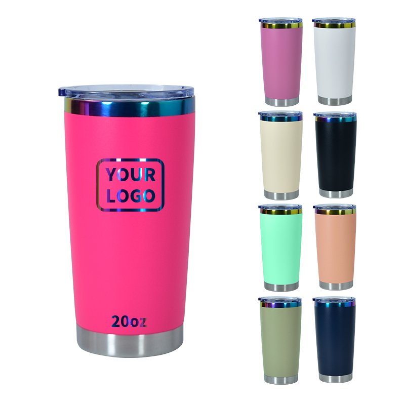 USA Warehouse 20oz Rainbow Stainless Steel Insulated Reusable Travel Car coffee Mug Tumbler with lid for laser engraving