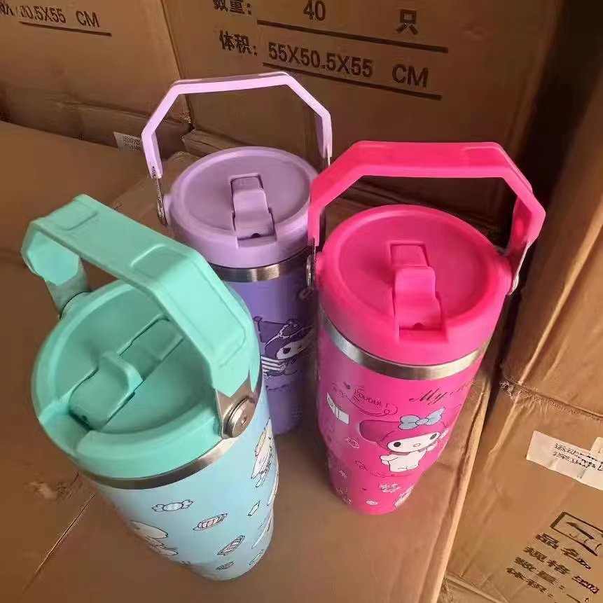 Ruunjoy Custom Print 30oz Tumbler Kawaii Sanrioed Water Cups Stainless Steel Mugs Vacuum Insulated Kulomi Melody Water Cup