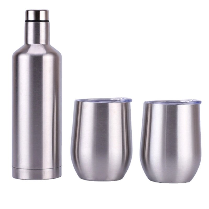 750ml Wholesale Custom Wine Tumbler Set Stainless Steel Wine Bottle 12 Oz Wine Mug Set With Gift Box Vacuum Flasks & Thermoses
