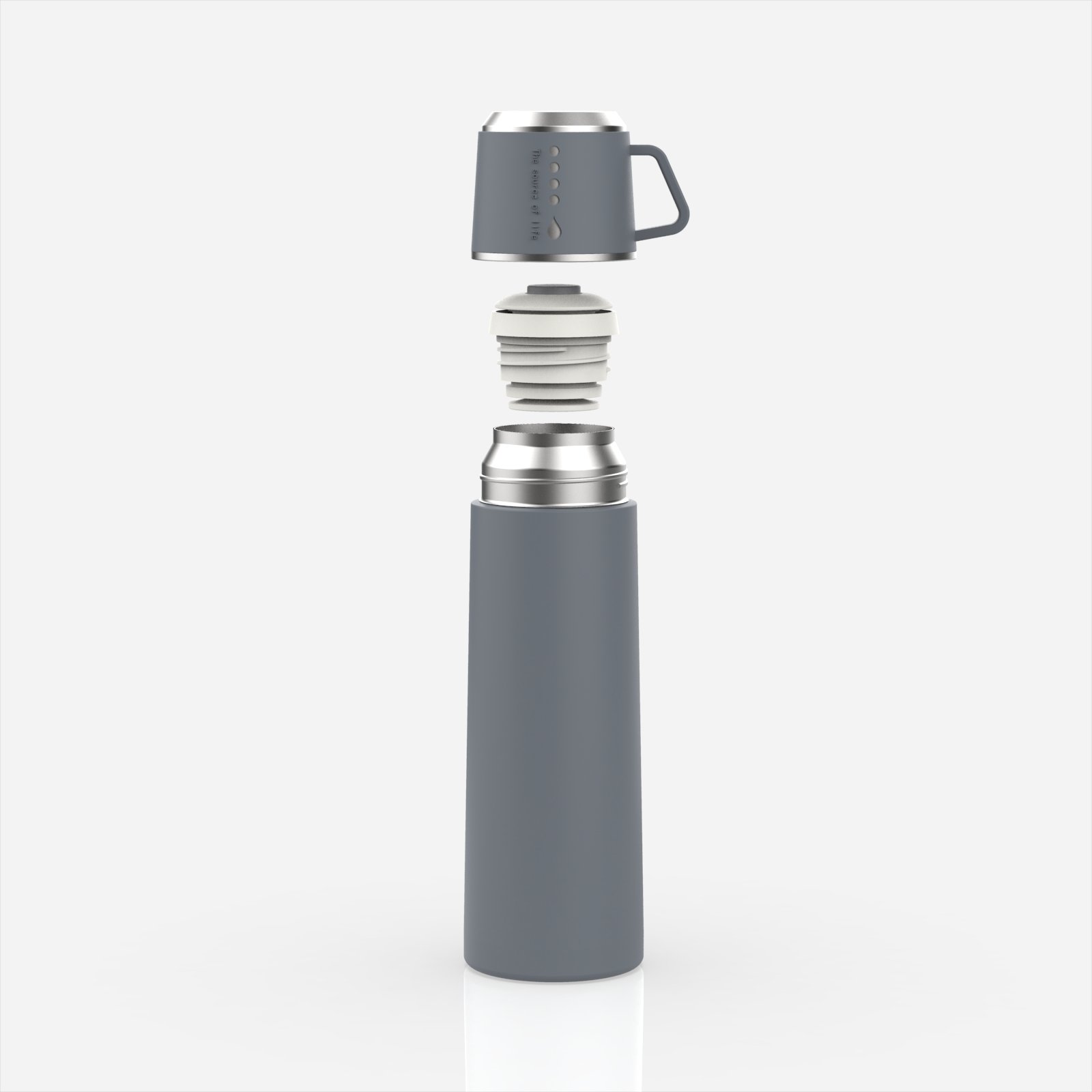 New 500ml/17oz Stainless Steel Portable Water Bottle Logo Brief Double Wall Insulated Thermos BPA Free Vacuum Flask Portable