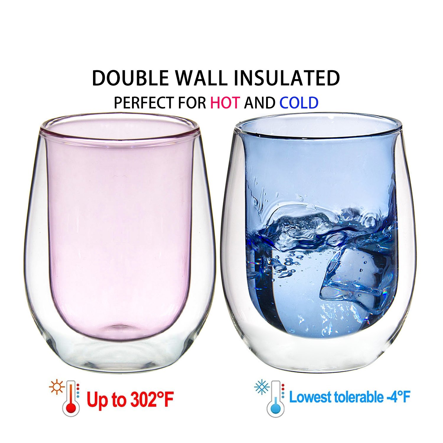 High Borosilicate Heat Resistant Colored Double Wall Glass Coffee Cup Tea mug Double Wall Glasses Tumbler