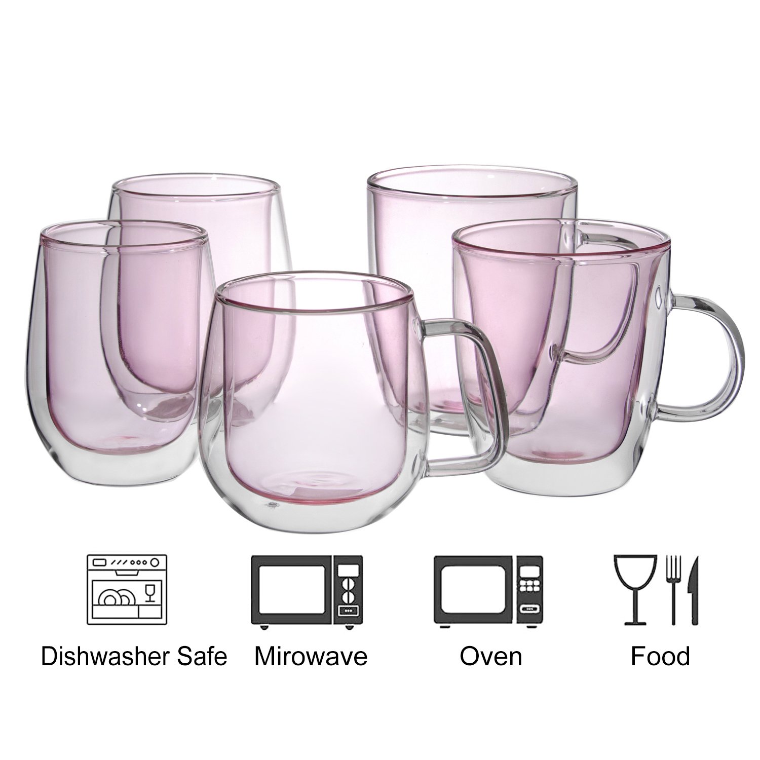 High Borosilicate Heat Resistant Colored Double Wall Glass Coffee Cup Tea mug Double Wall Glasses Tumbler