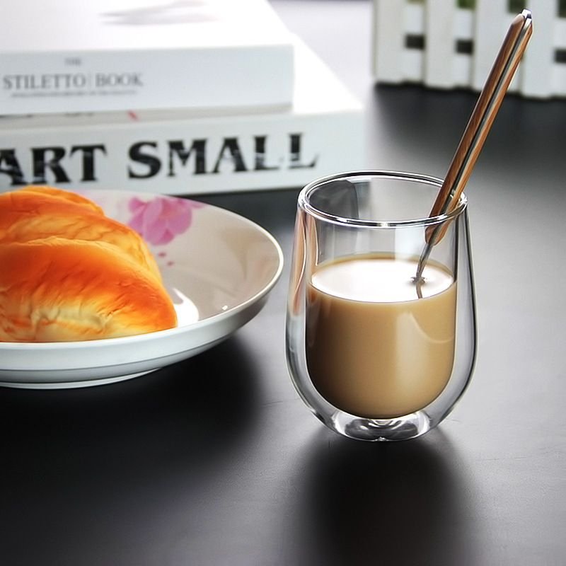 High Borosilicate Heat Resistant Colored Double Wall Glass Coffee Cup Tea mug Double Wall Glasses Tumbler