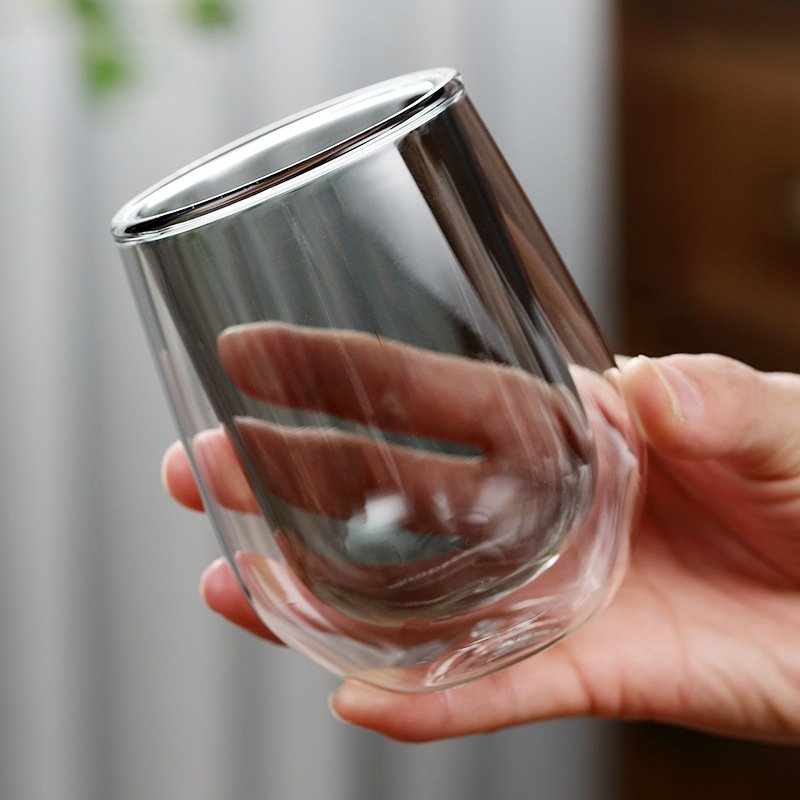 High Borosilicate Heat Resistant Colored Double Wall Glass Coffee Cup Tea mug Double Wall Glasses Tumbler