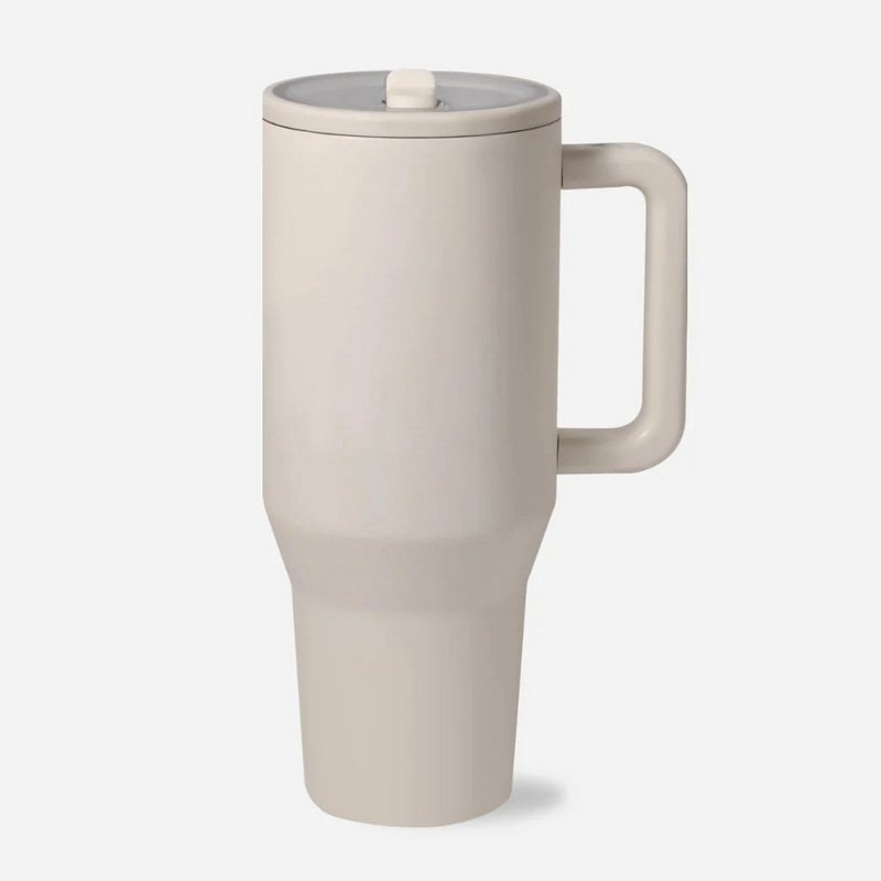 40 OZ New Stainless Steel Tumbler Vacuum Insulated Folding Straw Cover Portable Outdoor Car Cup Travel Coffee Mug