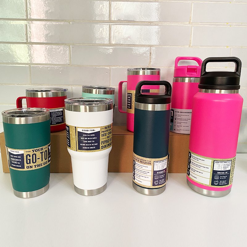 High Quality 18oz 26oz 36oz 1:1 YT Vasos Double Wall Vacuum Flask Insulated Stainless Steel Water Bottle With Chug lids