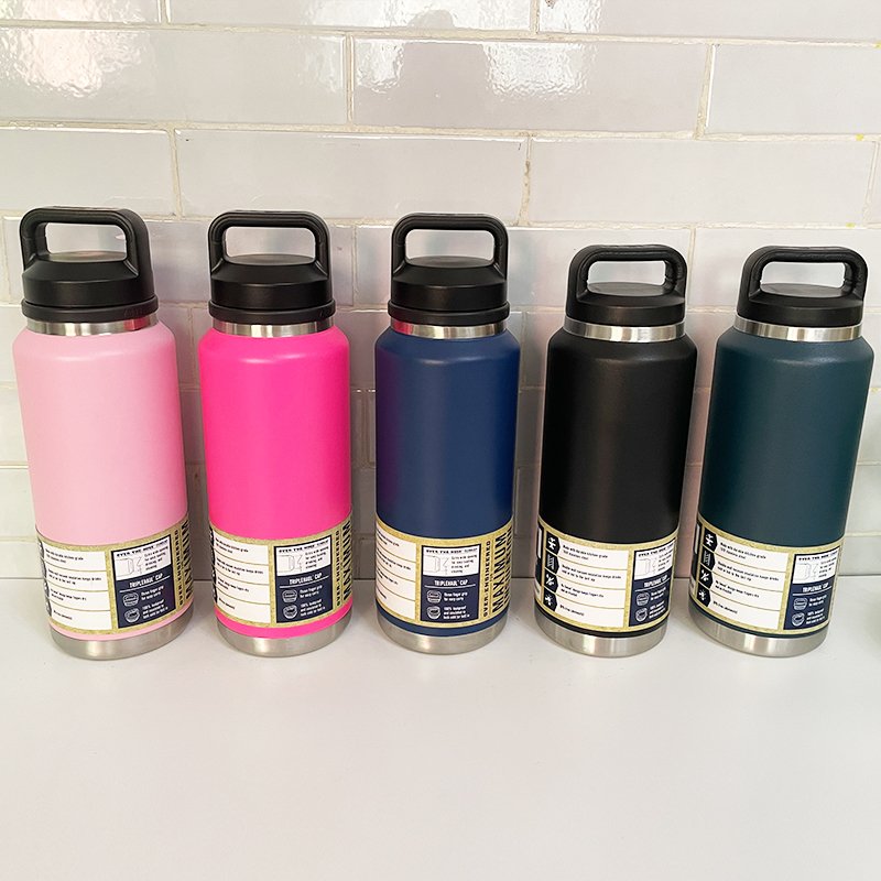 High Quality 18oz 26oz 36oz 1:1 YT Vasos Double Wall Vacuum Flask Insulated Stainless Steel Water Bottle With Chug lids