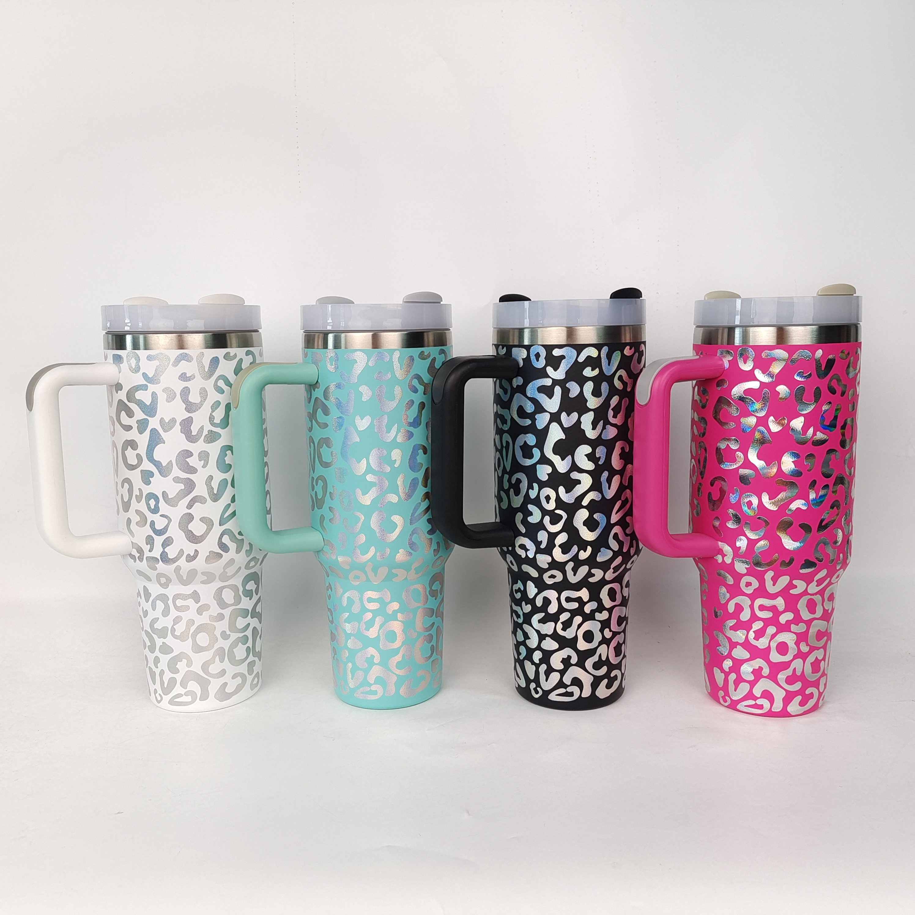 New hot seller H2.0 Holographic paw print Leopard 40oz Adventure popular Tumbler With Handle Ss 18/8 Vacuum Travel Mug