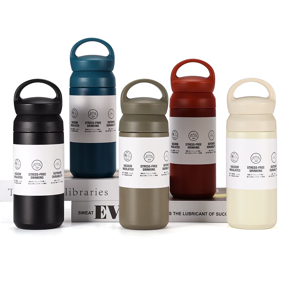 New Product 350ml 500ml Custom Logo Water Bottle For Office With Handle Travel Mug Vacuum Stainless Steel