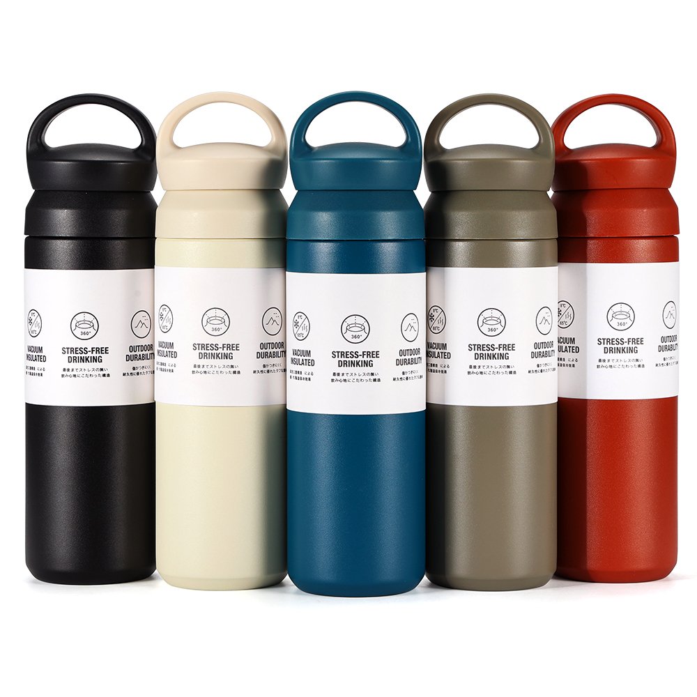 New Product 350ml 500ml Custom Logo Water Bottle For Office With Handle Travel Mug Vacuum Stainless Steel
