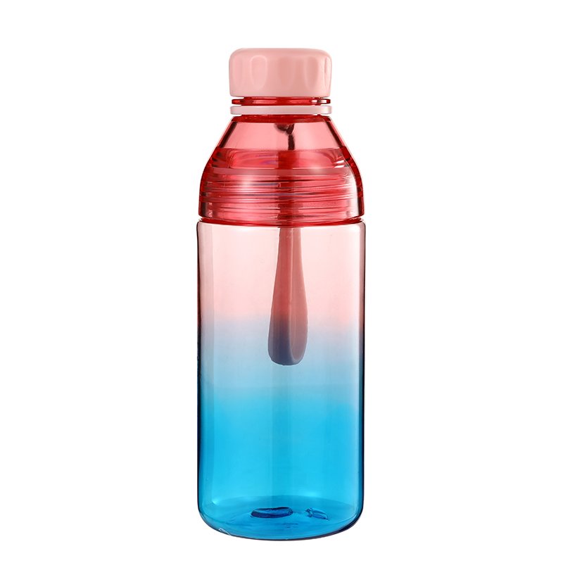 Mini Capacity Plastic Eco-friendly Straw Drinks Water Bottle 500ml Transparent Custom Logo Suitable For Kids