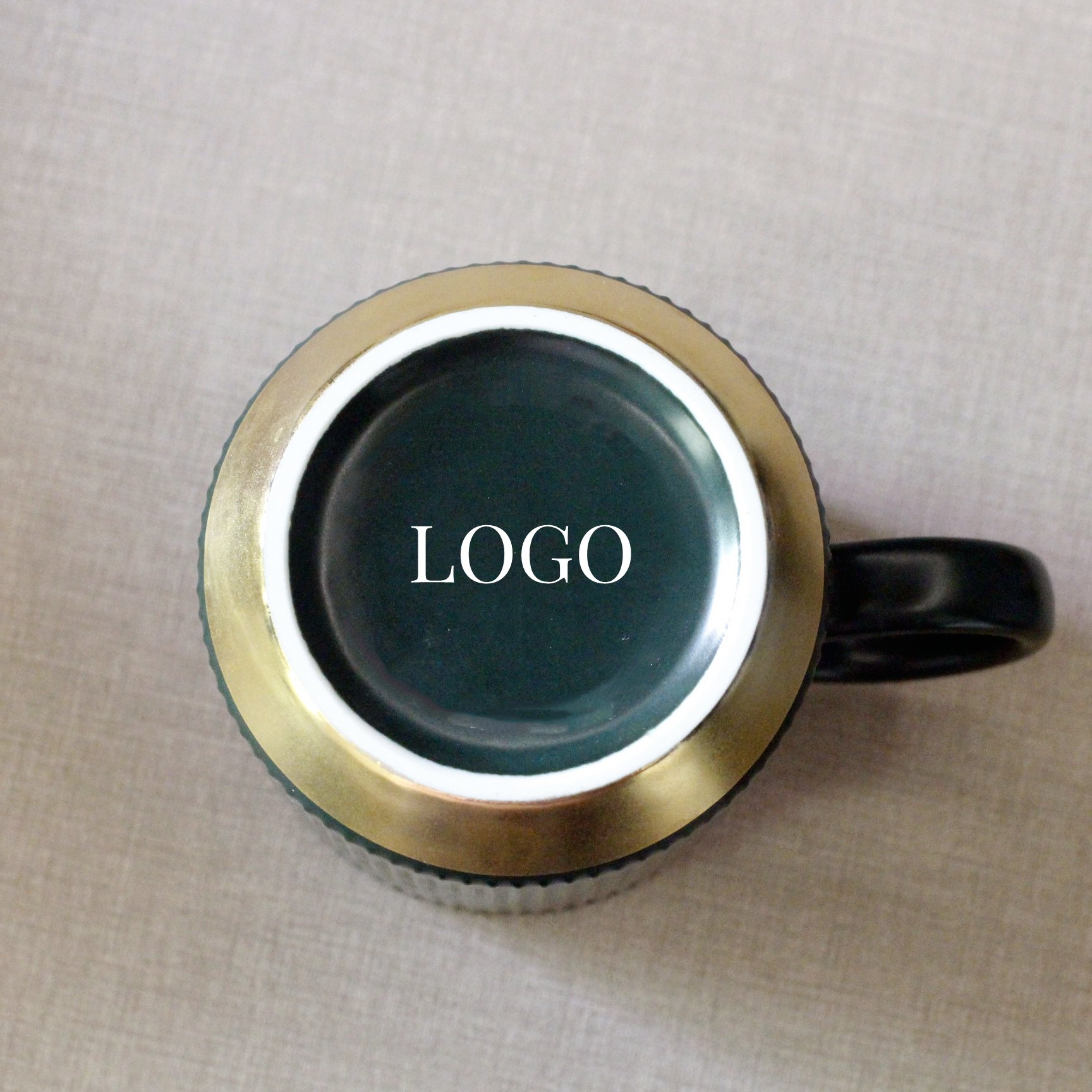 Popular Nordic Matte Custom Ceramic Mug Manufacturer Luxury Coffee Mug With Metal Logo