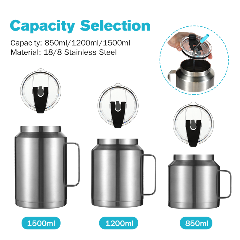 Botellas de agua Acero Inoxidable Stainless Steel Water Bottles Straw Handle Vacuum Insulated Large Capacity