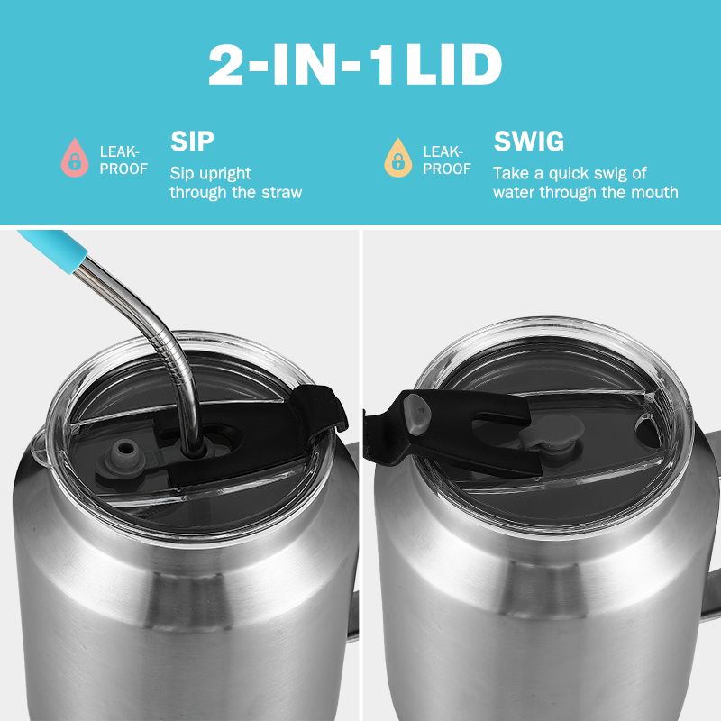 Botellas de agua Acero Inoxidable Stainless Steel Water Bottles Straw Handle Vacuum Insulated Large Capacity