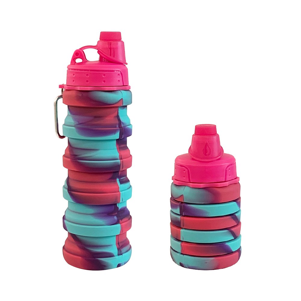 Wholesale Folding Multifunctional Collapsible Silicone Cup 500ml Folding Sport Water Bottle Retractable Travel drink bottle