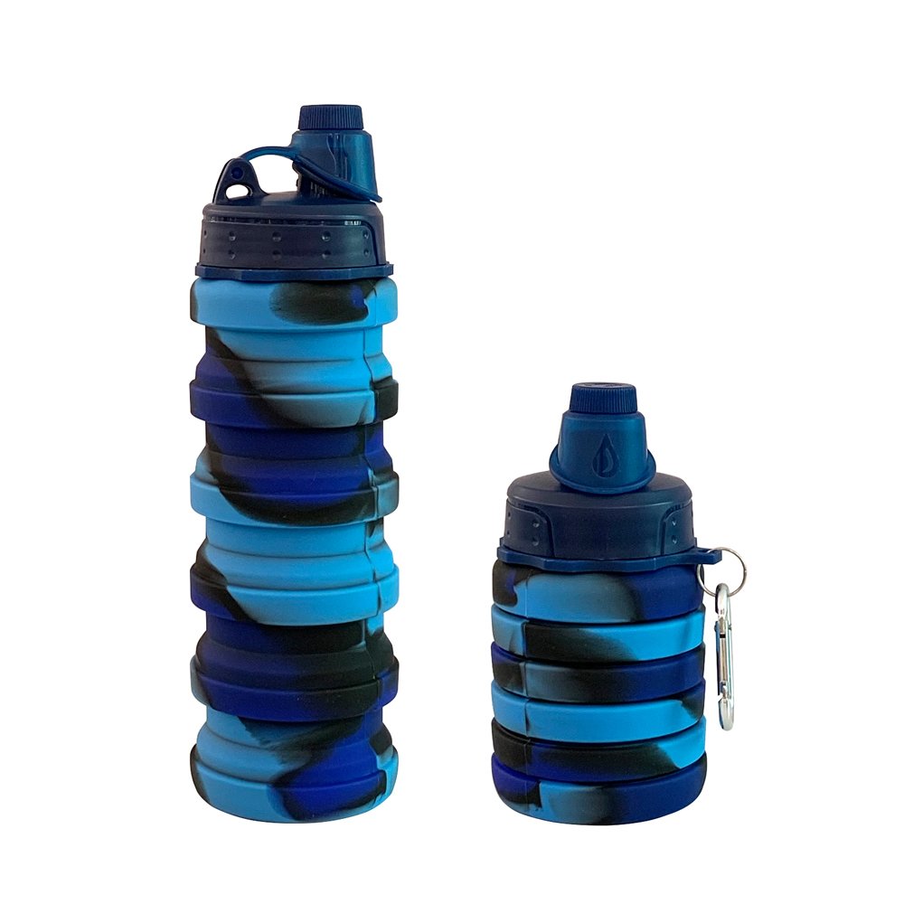 Wholesale Folding Multifunctional Collapsible Silicone Cup 500ml Folding Sport Water Bottle Retractable Travel drink bottle