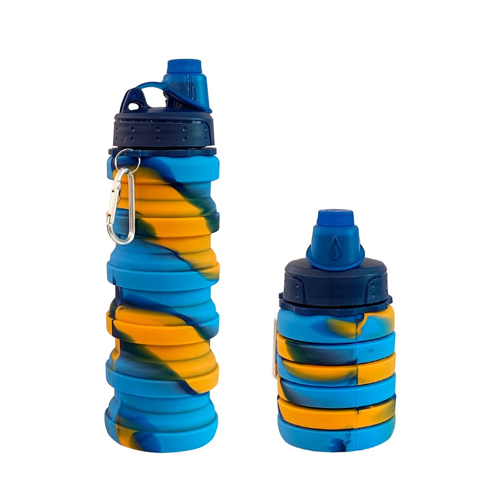 Wholesale Folding Multifunctional Collapsible Silicone Cup 500ml Folding Sport Water Bottle Retractable Travel drink bottle
