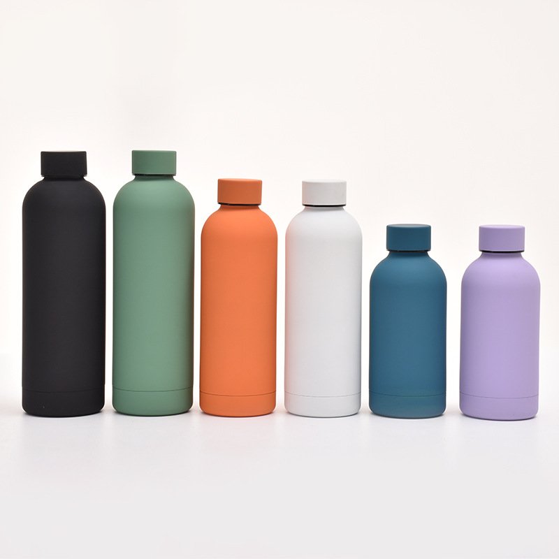 Customized Vacuum Insulated Thermal Drink Bottle Black Double Wall Stainless Steel Water Bottle With Custom Logo
