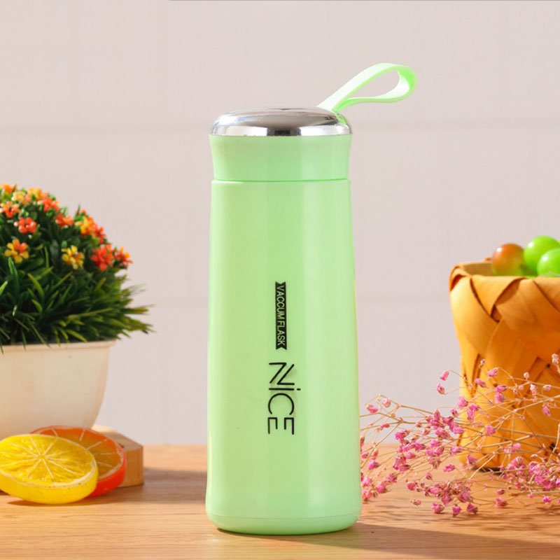 Custom Logo 400ml Double Wall Glass Liner Water Bottle Portable Gym Sports Drink Bottle Hand Cup for Promotional Gift