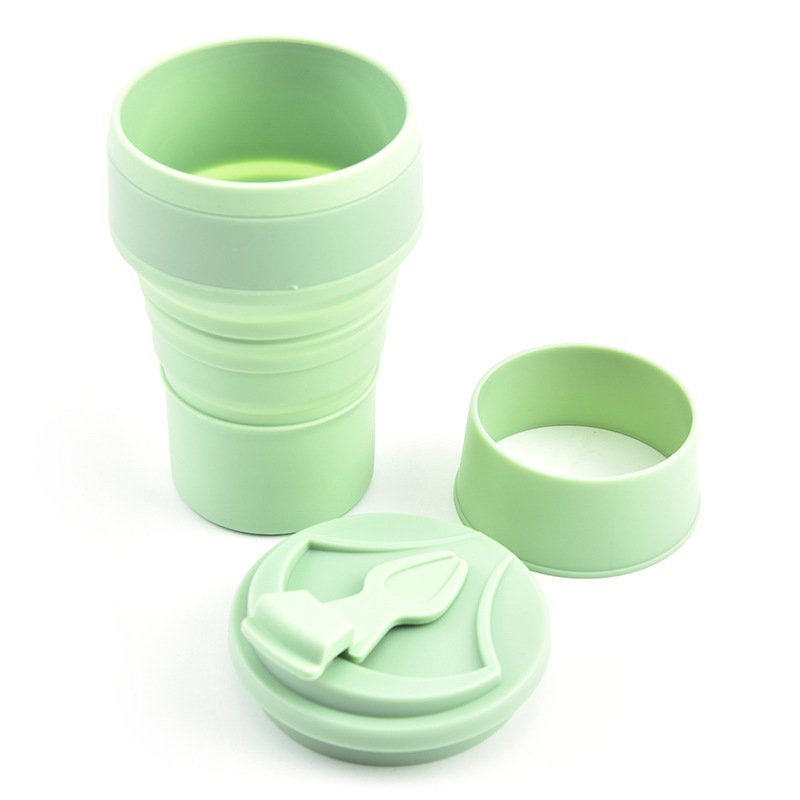 Wholesale Reusable Food-grade Silicone Travel Sports Collapsible Water Bottle Foldable Coffee Cup for Outdoor