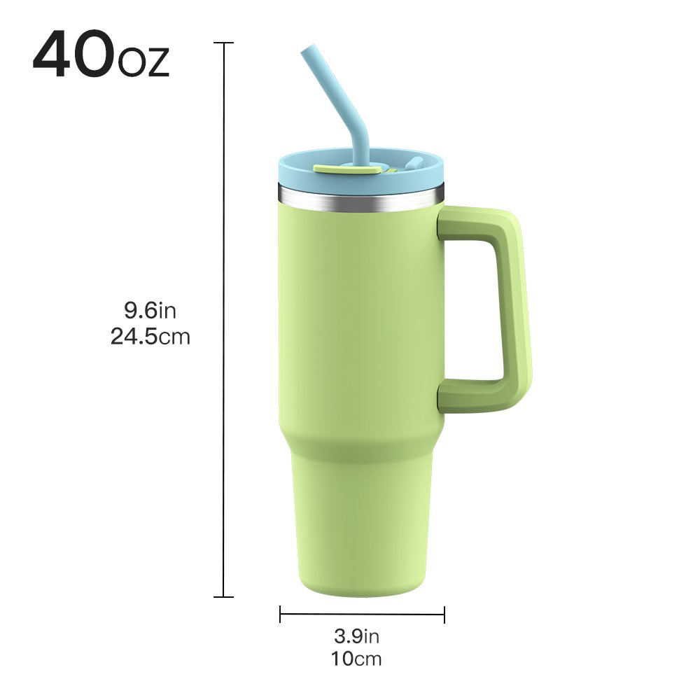 Vacuum Insulated Stainless Steel 40oz Tumbler Cup With Handle And Straw Lid Adventure Travel Cups