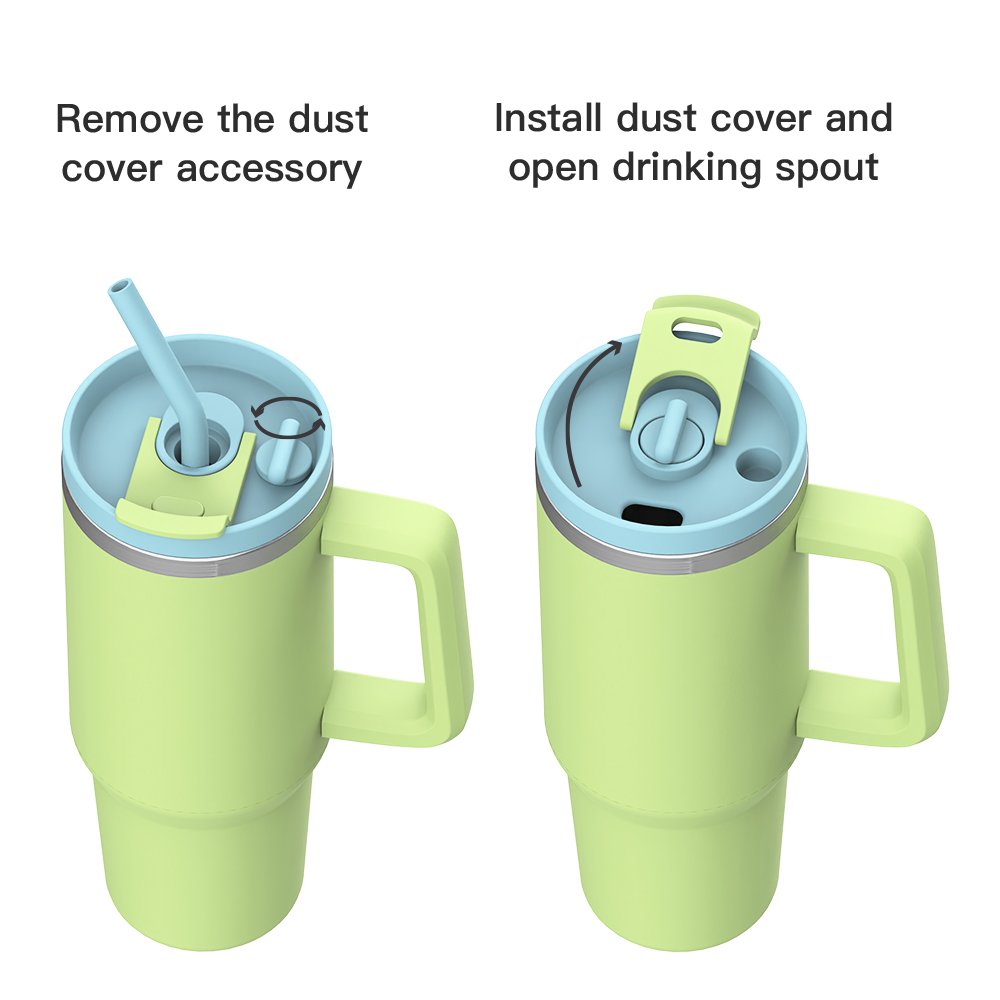 Vacuum Insulated Stainless Steel 40oz Tumbler Cup With Handle And Straw Lid Adventure Travel Cups