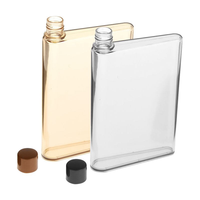 A5 flat square water bottle 420ml plastic notebook shape water bottles customized logo flask