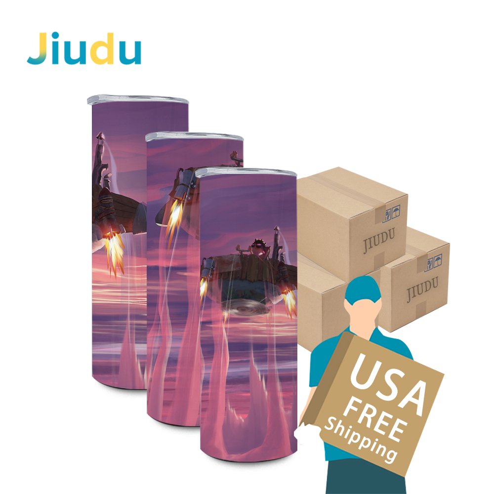 Hot 20oz Straight Sublimation Blank Tumbler Mug Stainless Steel Sublimation Skinny Straight Tumbler Cups In Bulk With Straw
