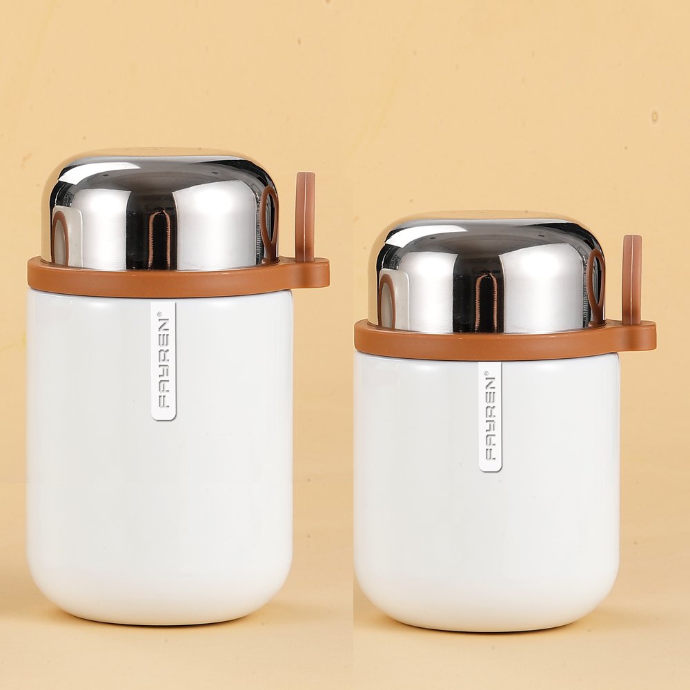 Leak Proof Wide Mouth food Containers with Spoon Stainless Steel insulated Vacuum food flask Thermos for hot food