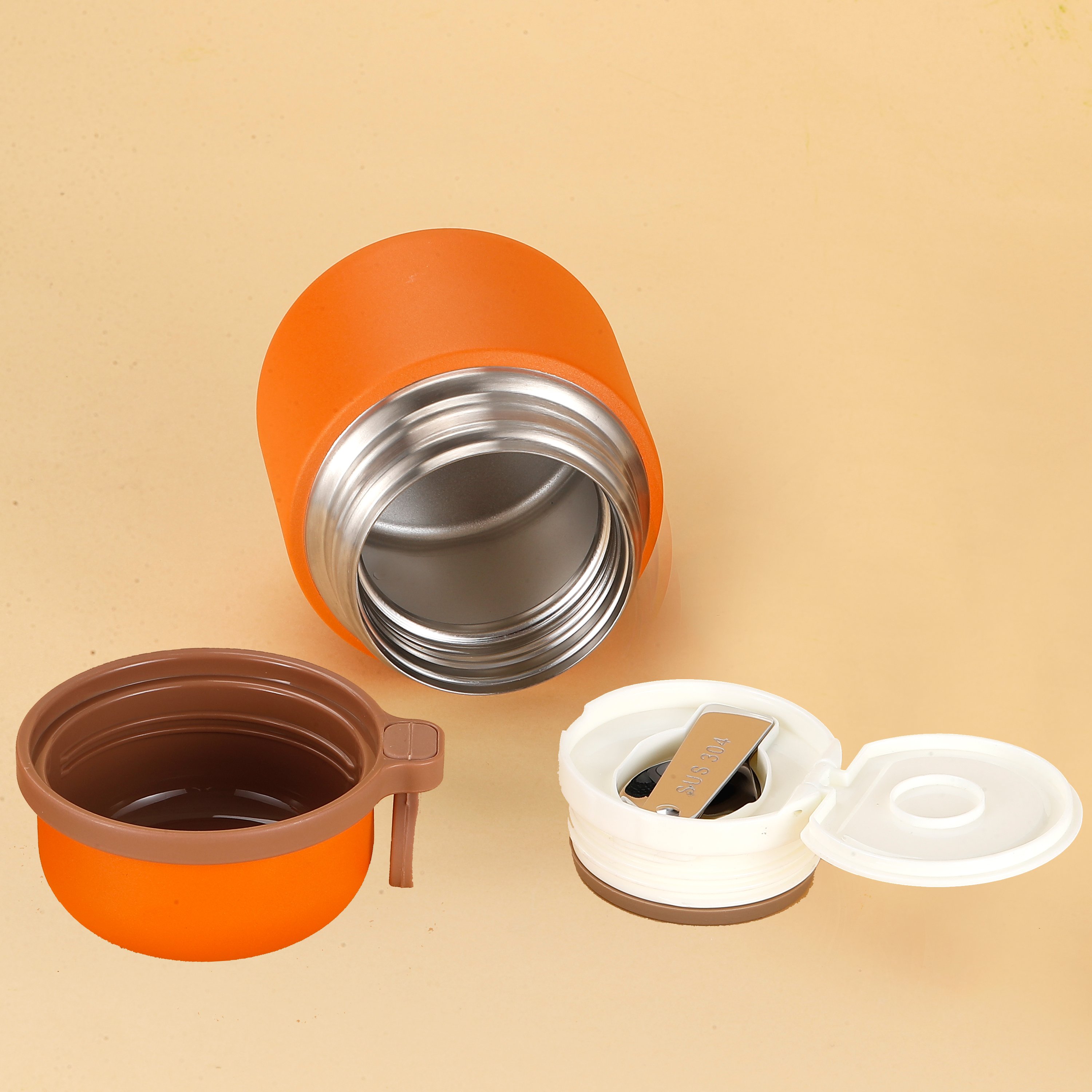 Leak Proof Wide Mouth food Containers with Spoon Stainless Steel insulated Vacuum food flask Thermos for hot food