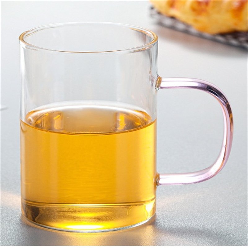 2024 Wholesale Hand Blown Drinkware Borosilicate Glasses Cup With Handle Milk Tea Mug Insulated Round Coffee Drinking Glasses