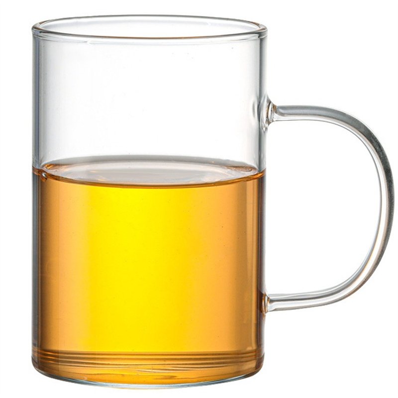 2024 Wholesale Hand Blown Drinkware Borosilicate Glasses Cup With Handle Milk Tea Mug Insulated Round Coffee Drinking Glasses