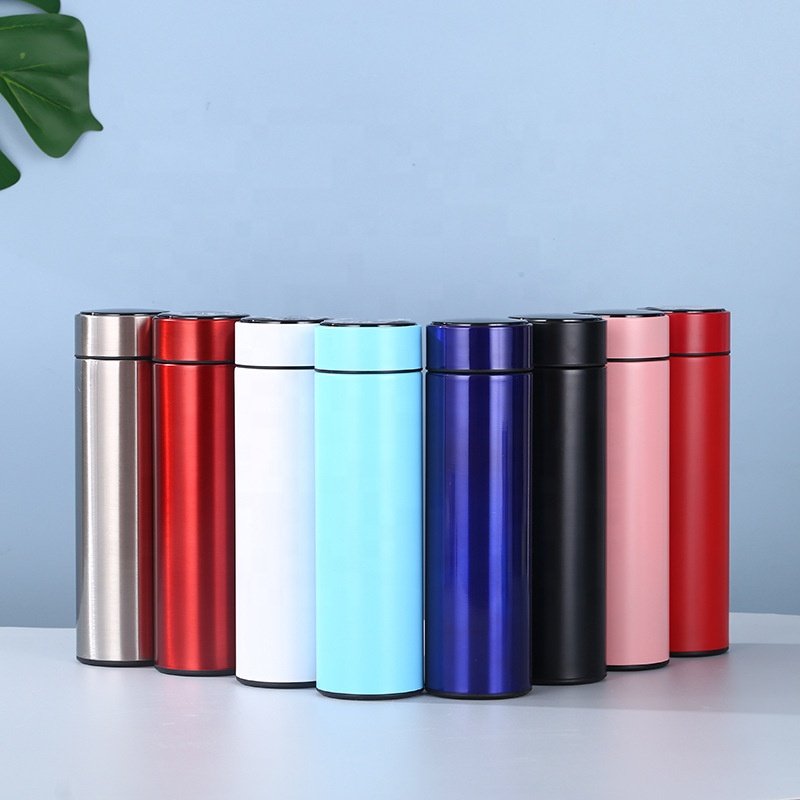 17 oz 500ml Vacuum gradient Smart Reminder Thermos Flask Led Digital temperature Display Stainless Steel cup Water bottle