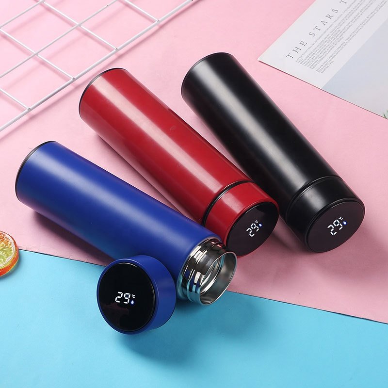 17 oz 500ml Vacuum gradient Smart Reminder Thermos Flask Led Digital temperature Display Stainless Steel cup Water bottle