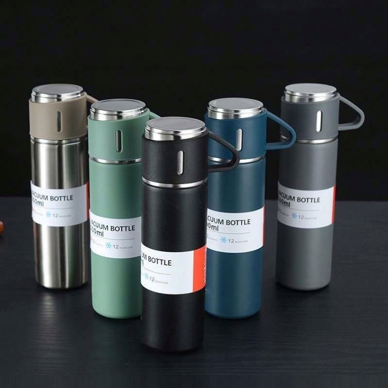 Modern Hot Water Business 304 Insulated Stainless Steel Food Vacuum Flask Travel Thermal Water Bottle Tumbler Cup Mug Gift Set