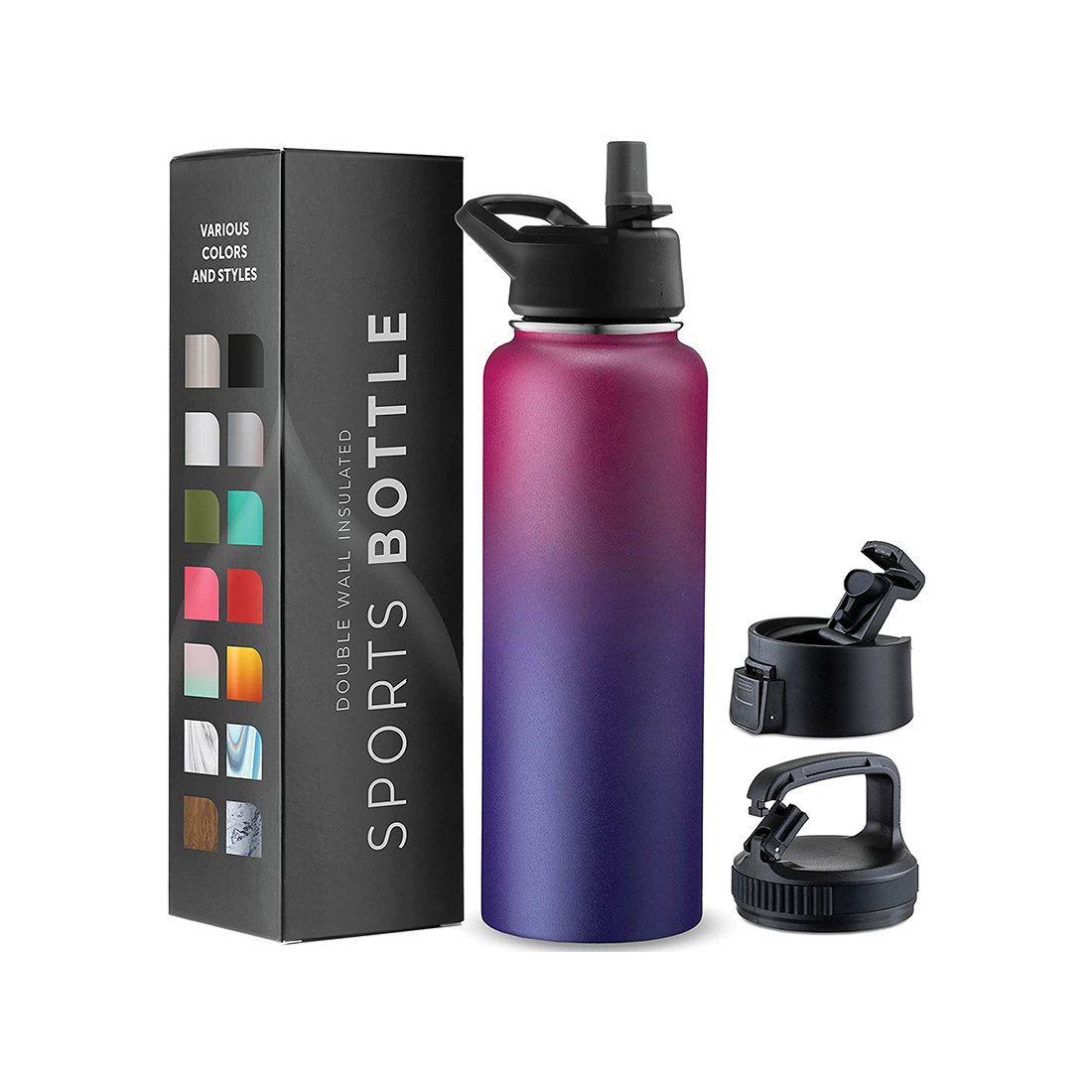 New Customized Insulated stainless steel vacuum flasks soft touch double wall insulated water bottle