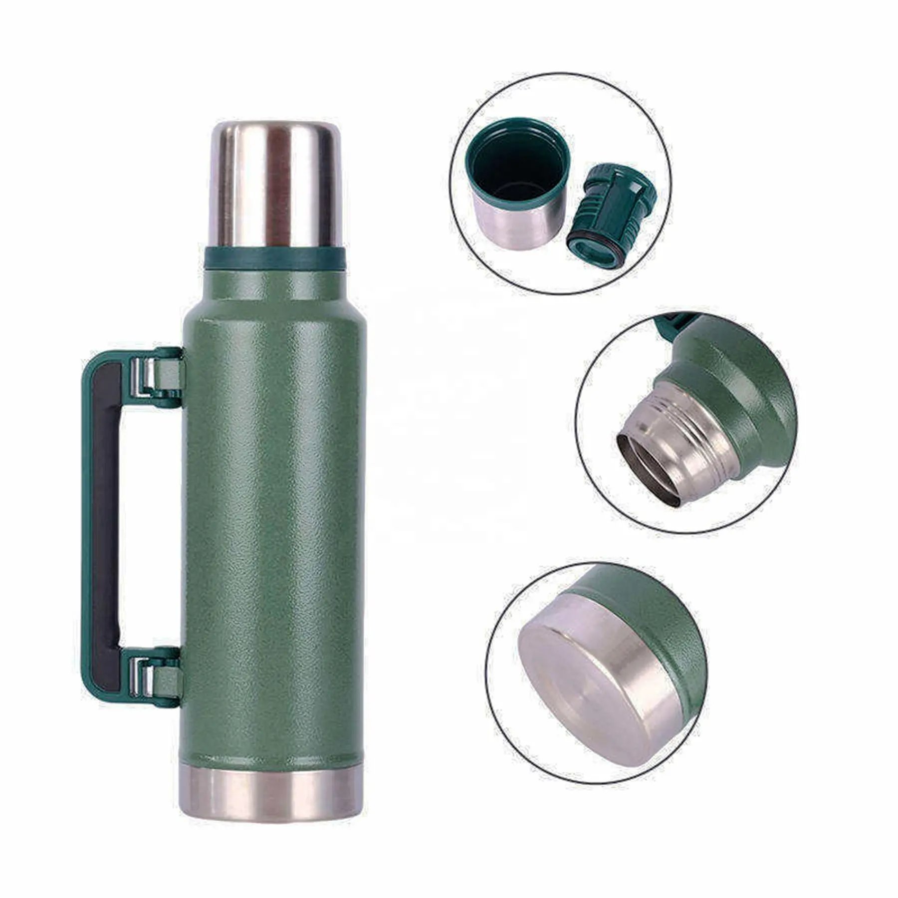 New Arrival 1.3L Large Capacity Stainless Steel Portable Vacuum Thermos Travel Flask With Handle