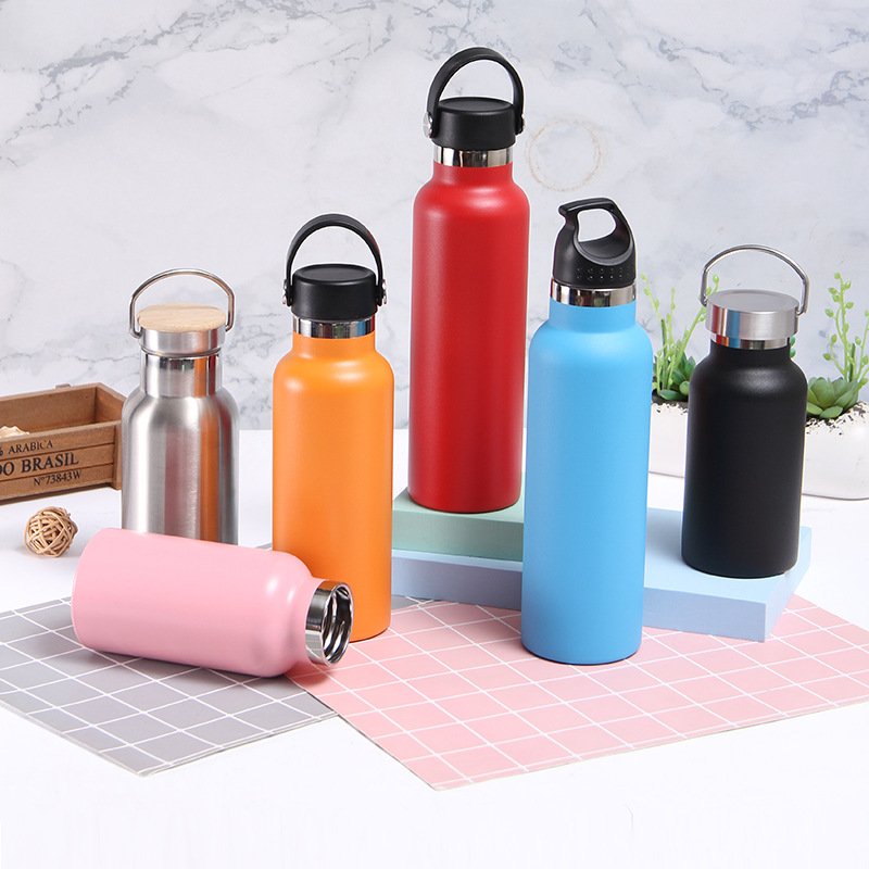 Double Wall Vacuum Insulated Stainless Steel Water Bottle Keeps Water Cold and Hot with Straw Lid for Hiking and Sport