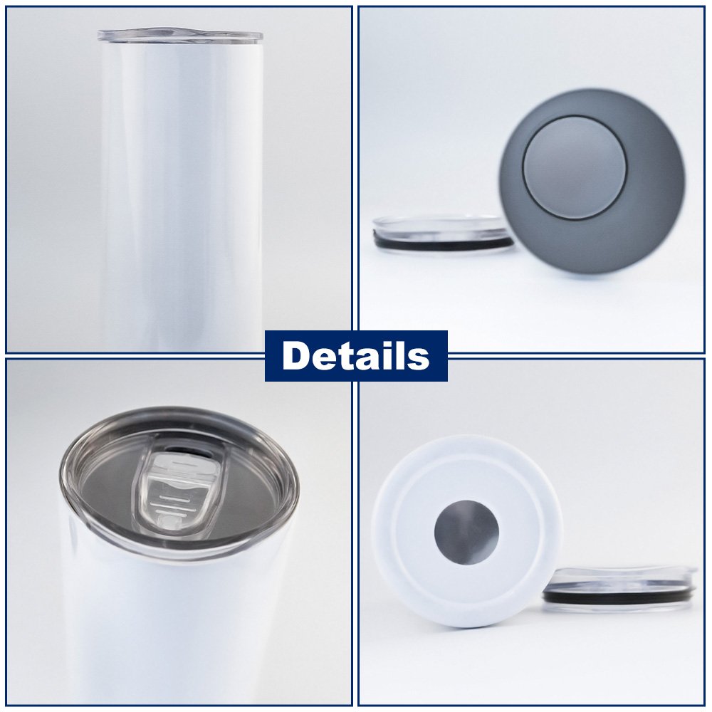 KOCDAM USA Warehouse Bulk 30oz 20oz Stainless Steel Double Wall Heat Press Sublimation Blanks Skinny Straight Tumbler with Straw