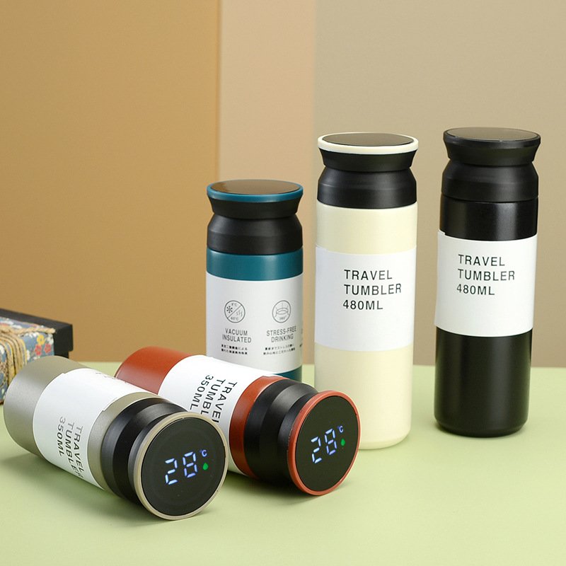 New 350ml 500ml temperature thermo touch display termo smart tumbler LED water bottle vacuum travel insulated digital coffee mug