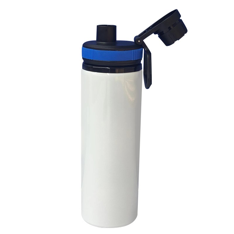 Eco-Friendly Sports Water Drinking Cup With Muti-Color Cover 750ml Sublimation Portable Aluminum Water Bottle