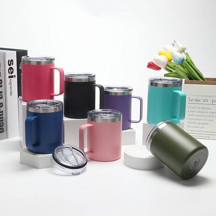 Double Wall 12oz Stainless Steel Insulated Coffee Mug Vacuum Travel Mug Tumbler Cup with Lid