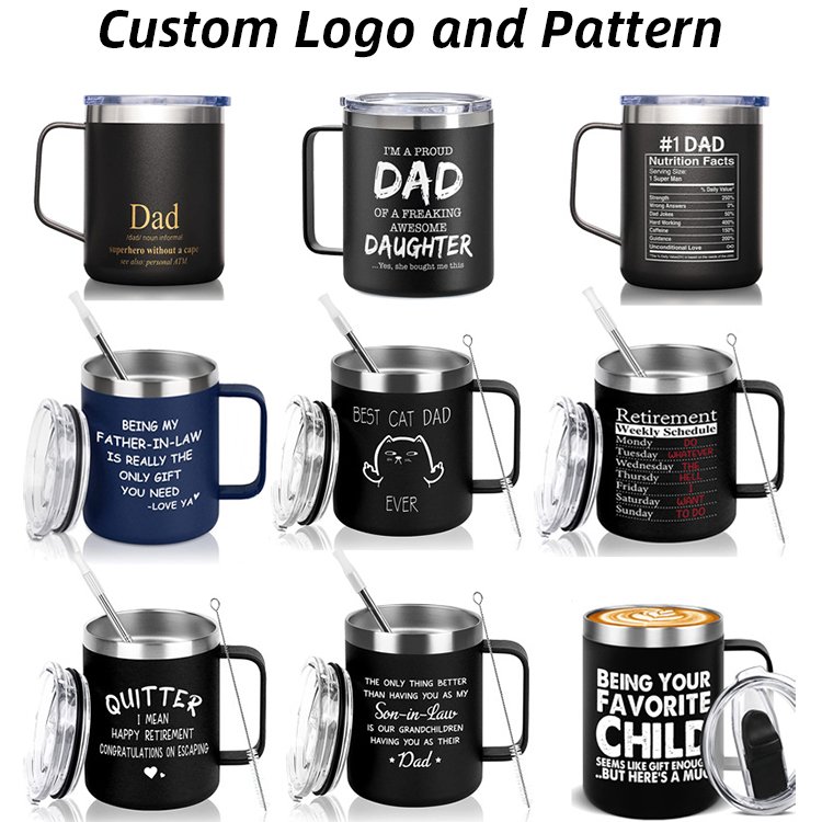 Double Wall 12oz Stainless Steel Insulated Coffee Mug Vacuum Travel Mug Tumbler Cup with Lid