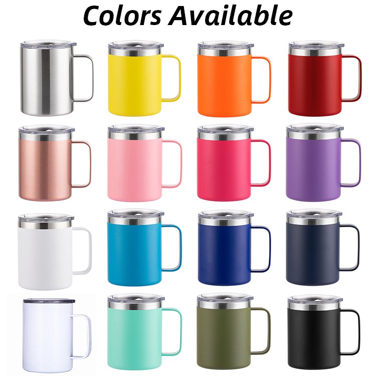 Double Wall 12oz Stainless Steel Insulated Coffee Mug Vacuum Travel Mug Tumbler Cup with Lid