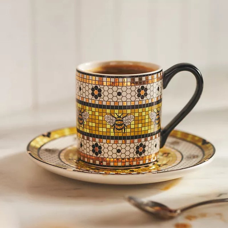 New Design Ceramic Mug Cups Coffee Mugs For Christmas Gift New Year Gift Gold Rim Handle Mugs